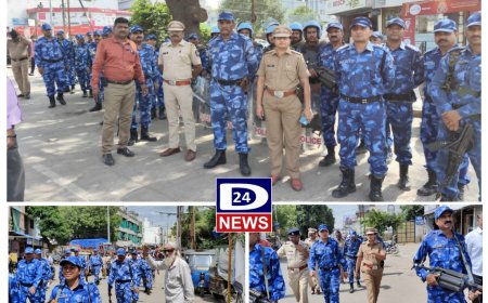 गणेशोत्सव,ईदमिलादुन्नबीच्या पार्श्वभूमीवर शहरात पोलिसांचे पथसंचलन, केंद्रीय सुरक्षा दलाची तुकडी दाखल