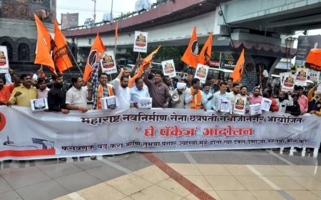मनसेचे क्रांतीचौकात अनोखे आंदोलन...घे पैकेजच्या घोषणेने परिसर दणाणून सोडला