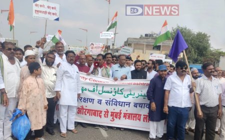 मुस्लिम आरक्षण व संविधान बचावासाठी मुंबईला रवाना झाला लाॅन्ग मार्च