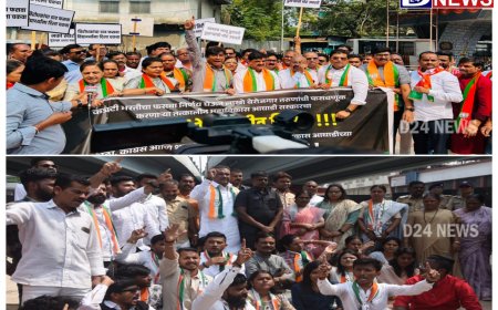 क्रांतीचौकात भाजपा महाविकास आघाडीत राडा, कंत्राटी भरती जी.आर.रद्द प्रकरण