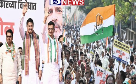 नागपूर येथे काँग्रेसचा हल्लाबोल मोर्चा... जेष्ठ नेत्यांची उपस्थिती