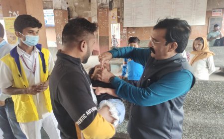 पल्स पोलिओ लसीकरण शहरात 80 टक्के उद्दीष्ट पूर्ण