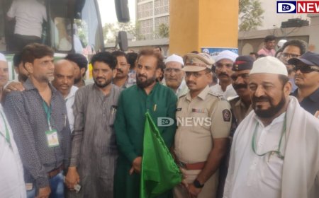 पवित्र हज यात्रेसाठी पहेला जत्था हज हाऊस येथून रवाना... देशात अमन व प्रगतीसाठी करणार दुवा