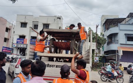 हिमायतबाग चौकातील अतिक्रमणे महापालिकेच्या अतिक्रमण विभागाने काढले...! चायनीज स्टाॅल काढले