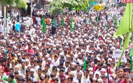 सिल्लोड शहरात सकल मुस्लिम समाजाने काढला विराट मोर्चा....हजारोंचा जनसमुदाय