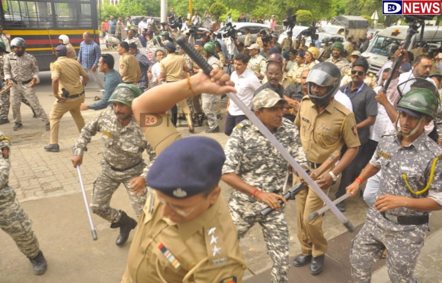 उध्दव सेना व भाजपात राडा, जालना रोड काही काळ रस्ता जाम