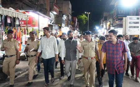 गणेशोत्सव मिरवणूक मार्गाची मनपा आयुक्तांनी केली पाहणी