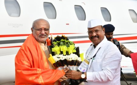 राज्यपाल सी.पी.राधाकृष्णन यांचे शहरात आगमन व स्वागत