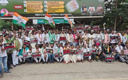 राहुल गांधी यांच्या विरोधात अपशब्द, काँग्रेस रस्त्यावर, निदर्शने व केला रास्ता रोको