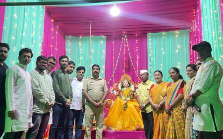 स्वाभिमानी क्रिडा मंडळ आयोजित रास दांडियाची दुर्गा पूजनाने सुरुवात, पारंपरिक वेशभूषेत सहभागी होण्याचे आवाहन