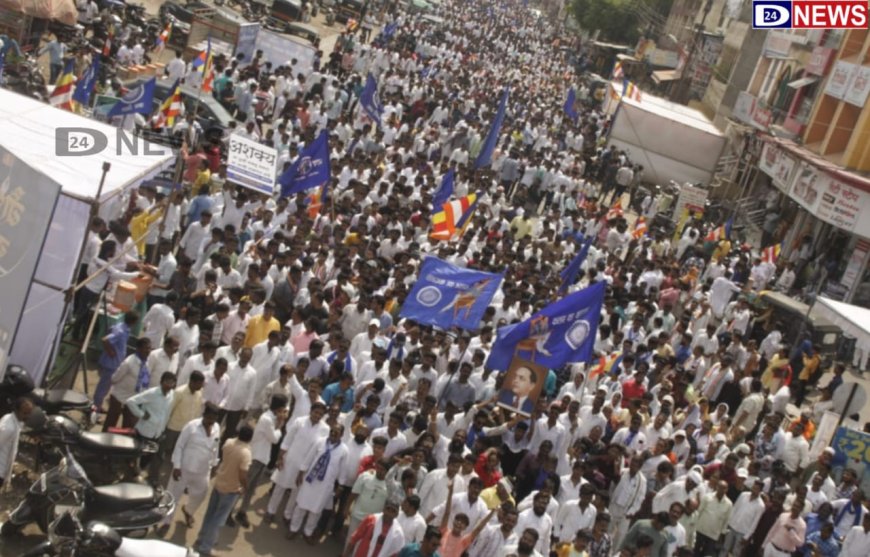 बौध्द लेणी बचाव महामोर्चात लाखो बौध्द अनुयायी रस्त्यावर...4 तास ट्राफीक जाम