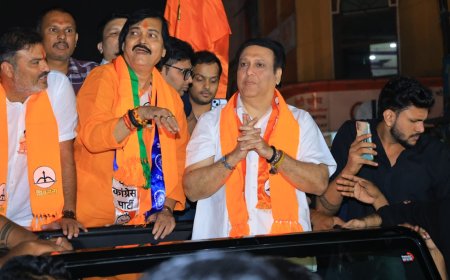 प्रदीप जैस्वाल यांच्या प्रचारार्थ सिने अभिनेता गोविंदाचा रोड शो...!