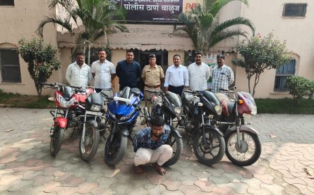 सराईत मोटारसायकल चोराकडून 6 महागड्या मोटारसायकल जप्त, वाळूज पोलिसांची कारवाई