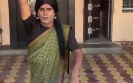 पाणी प्रश्नासाठी सरपंच साडी नेसून डोक्यावर हंडा घेऊन जिल्हा परिषदेत...!