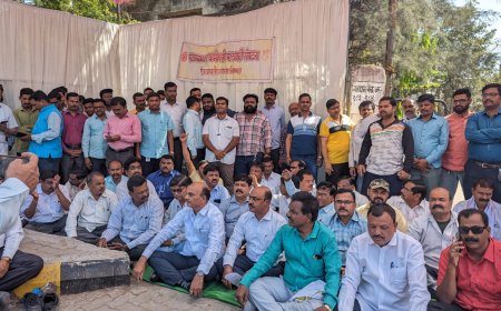 राज्य सरकारी कर्मचारी मध्यवर्ती संघटनेने केले धरणे आंदोलन...!