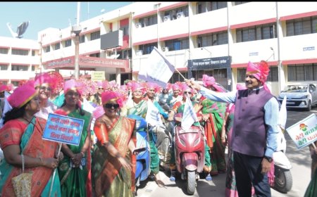 जिल्हाधिकारी कार्यालयातील नारीशक्तीची मोटारसायकल रॅली...!