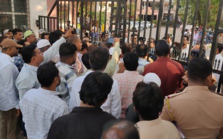 कृषी उत्पन्न बाजार समितीच्या जागेवर अवैध बांधकाम, काम बंद करण्यासाठी एमआयएमचा राडा...!