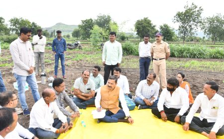 जिल्हाधिकारी दिलीप स्वामी शेतक-यांच्या बांधावर, शेतक-यांच्या समस्या जाणून घेतल्या...