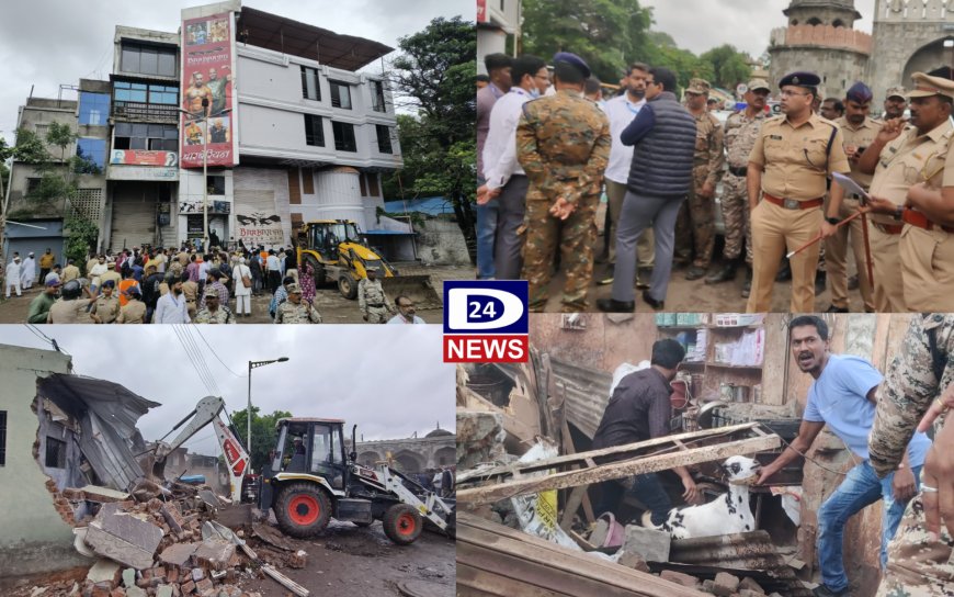 दिल्लीगेटवर अतिक्रमण काढताना टेंशन, तणाव, संताप, पोलिसांची कुमक वाढवून केली कार्यवाई...