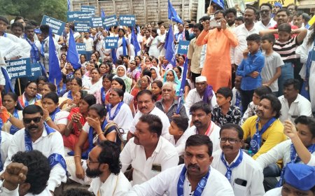 डाॅ.बाबासाहेब आंबेडकरांचा पुतळा चिकलठाणा चौकात स्थलांतर करण्यासाठी आंदोलन...