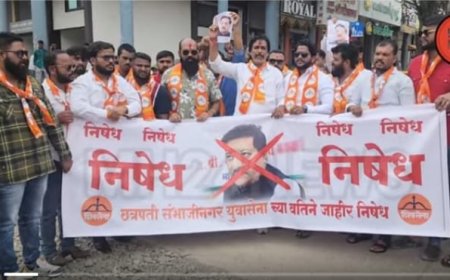 टिव्ही सेंटर चौकात पृथ्वीराज चव्हाण यांचा युवा सेनेने जाळला पुतळा...