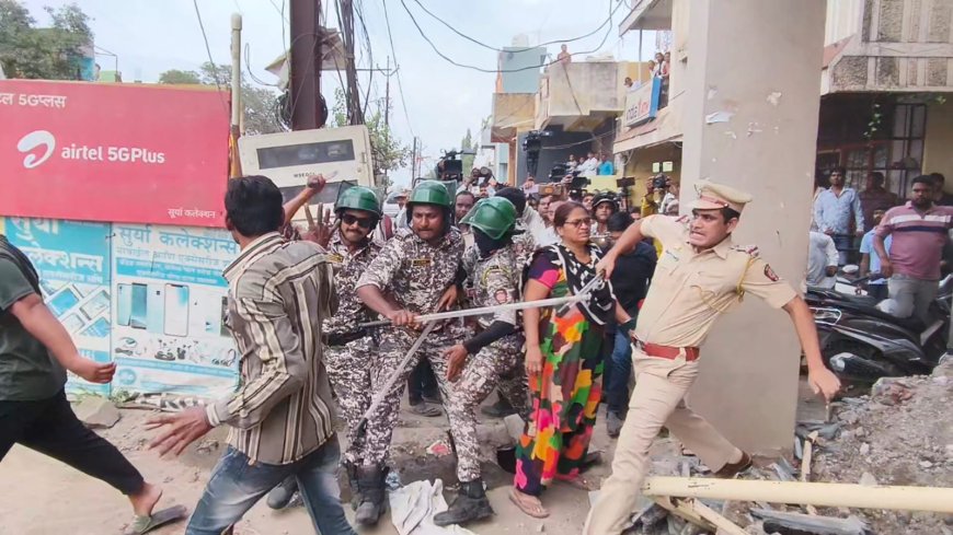 नारेगावात संतापाचा उद्रेक, दगड फेकला, सौम्य लाठीचार्ज, मार्कींग चुकीची केल्याचा आरोप