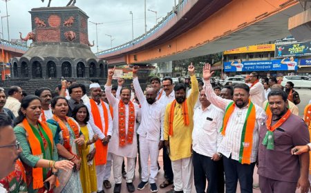 मराठा आरक्षणाच्या निर्णयानिमित्त भाजपाने साजरा केला आनंदोत्सव...