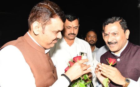 शहरात मुख्यमंत्री देवेंद्र फडणवीस यांचे आगमन व स्वागत...