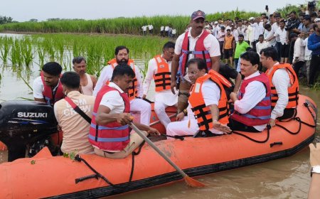 उपमुख्यमंत्री एकनाथ शिंदे यांनी केली पुरबाधित करंजा गावाच्या शिंदे व करळे वस्तीची पाहणी