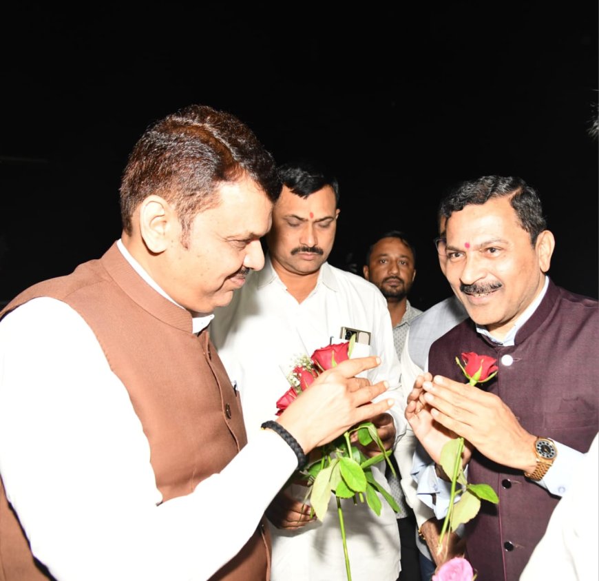 शहरात मुख्यमंत्री देवेंद्र फडणवीस यांचे आगमन व स्वागत...