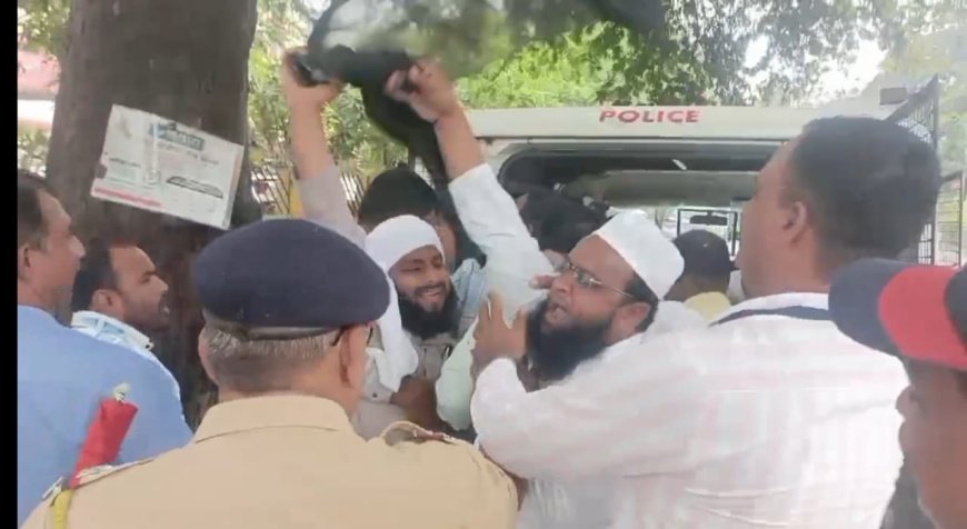 किरीट सोमय्या यांना काळे झेंडे दाखवून केला विरोध प्रदर्शन, कार्यकर्त्यांना घेतले ताब्यात