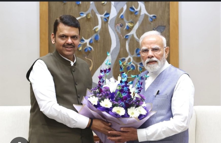 मुख्यमंत्री देवेंद्र फडणवीस यांनी घेतली पंतप्रधान नरेंद्र मोदींची भेट...
