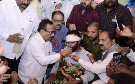 सरपंच मंगेश साबळे यांचे आमरण उपोषण अखेर मागे...