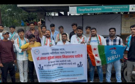 फलटणच्या डाॅक्टर महीलेला न्याय मिळवून देण्यासाठी एनएसयुआयचे आंदोलन