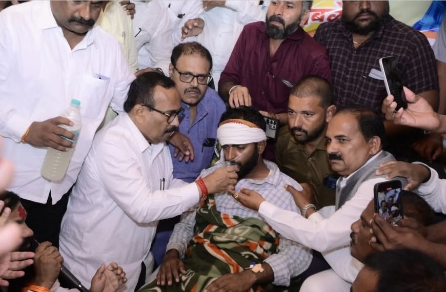 सरपंच मंगेश साबळे यांचे आमरण उपोषण अखेर मागे...