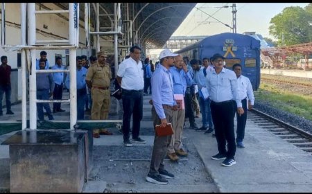 रेल्वेचे डिआरएम यांनी केली विकास कामांची पाहणी...
