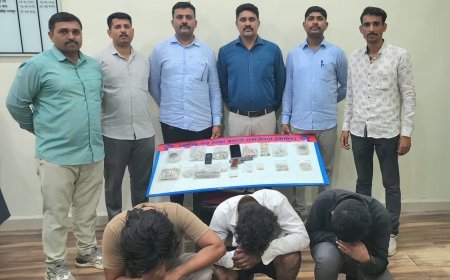 सोनाराची गाडी अडवून चाकूचा धाक दाखवून लूटणारी टोळी गजाआड...!