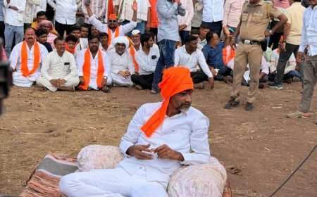 रखरखत्या उन्हात मनोज जरांगे पाटील यांचे आमरण उपोषणाला सुरुवात, काल मंत्री राधाकृष्ण विखे पाटील यांच्याशी झालेली चर्चा निष्फळ...!