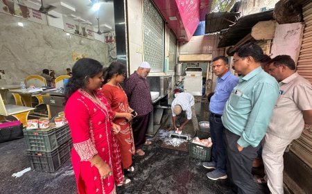 पैठण गेट परिसरातील प्रसिद्ध लकी ज्यूस सेंटर व फ्रेश ज्यूस सेंटरवर एफडिएची धडक कारवाई...!