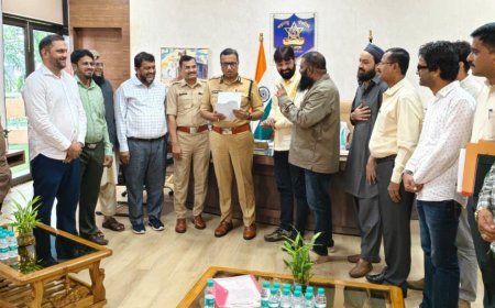 शहरातील वाढती गुन्हेगारी रोखण्यासाठी पोलिस आयुक्तांना निवेदन सादर...!