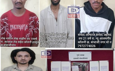 गावठी पिस्तूल बाळगणाऱ्या चौघांना अटक, 1 लाख 82 हजारांचा मुद्देमाल जप्त