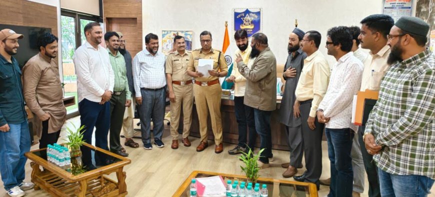 शहरातील वाढती गुन्हेगारी रोखण्यासाठी पोलिस आयुक्तांना निवेदन सादर...!