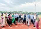 सिंथेटिक ट्रॅकच्या कामाची विभागीय आयुक्त जी.श्रीकांत यांनी केली पाहणी