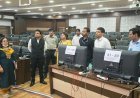 जिल्हाधिकारी कार्यालयातील निवडणूक नियंत्रित कक्षाची जिल्हाधिका-यांकडून पाहणी