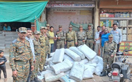 जनता किराणा येथून प्रतिबंधित प्लास्टिक जप्त....
