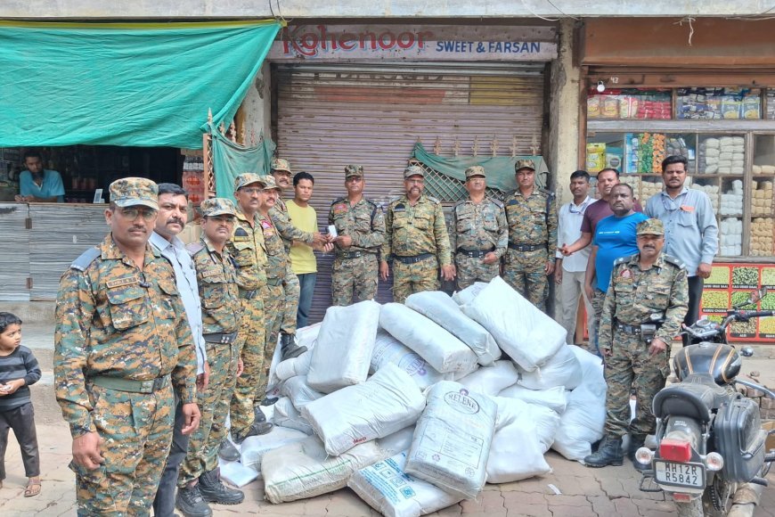 जनता किराणा येथून प्रतिबंधित प्लास्टिक जप्त....